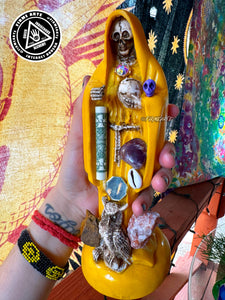 Mama Muerte | Santa Muerte | statue | 9 inches | Fully Loaded | Sol Yellow