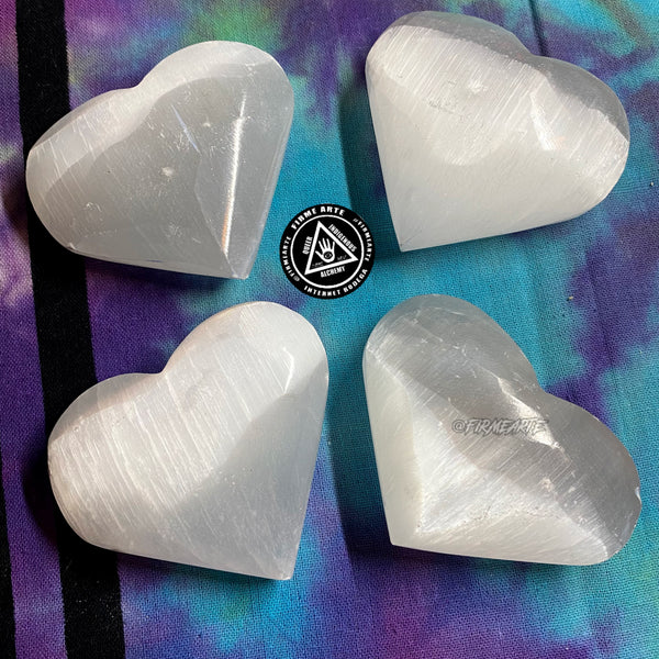 Crystals | Selenite | Pointed Wand | Hearts | Charging Disc