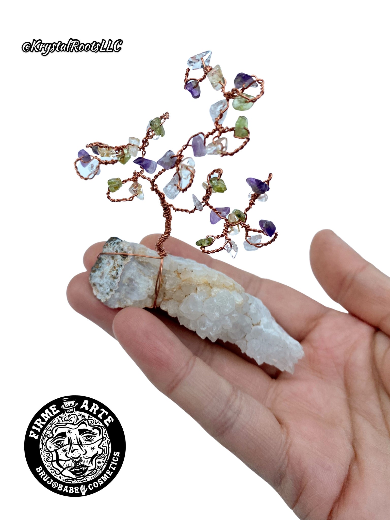 Crystal Trees | Peridot + Amethyst + White Topaz + Citrine +  Aurora Quartz