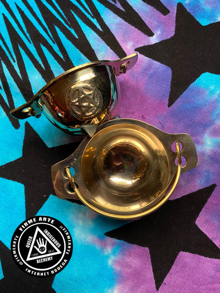 Cauldron | Solid Brass Pentacle | No Lid