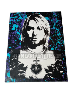 Nuevo Santos | Canvas 8x10 | Kurt Cobain | Purple Blue