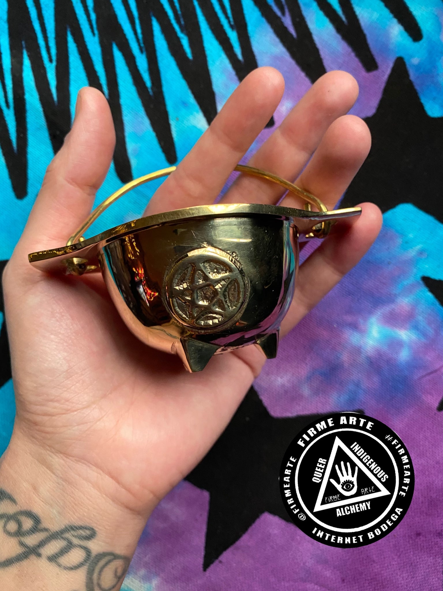 Cauldron | Solid Brass Pentacle | No Lid