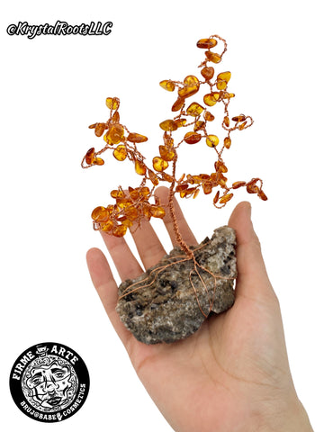Crystal Trees | Amber + Dogtooth Calcite