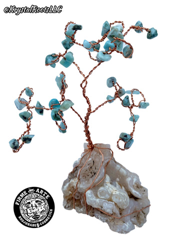 Crystal Trees | Pectolite + Chalcedony Quartz